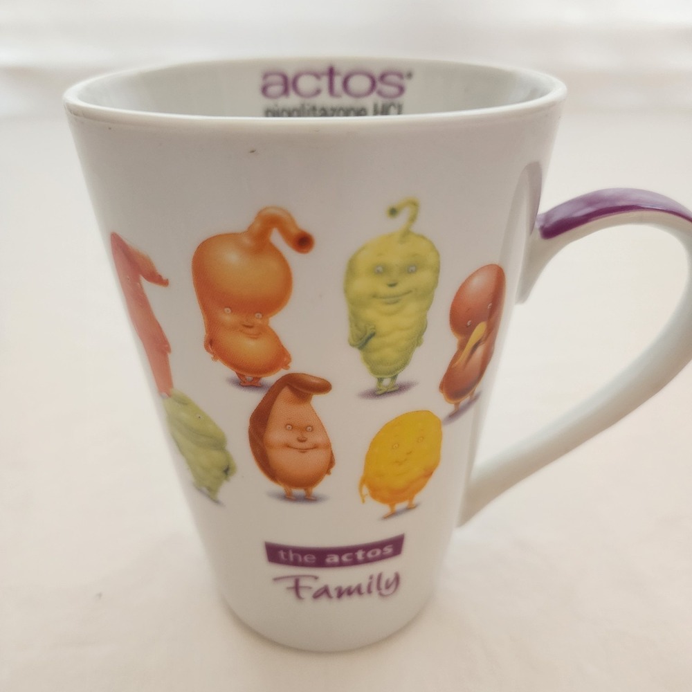Actos Pioglitazone HCI Coffee Cup‎ Mug 16oz Multicolored Ceramic